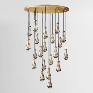 Raindrop Brass Chandelier