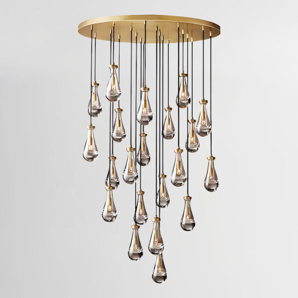 Raindrop Brass Chandelier