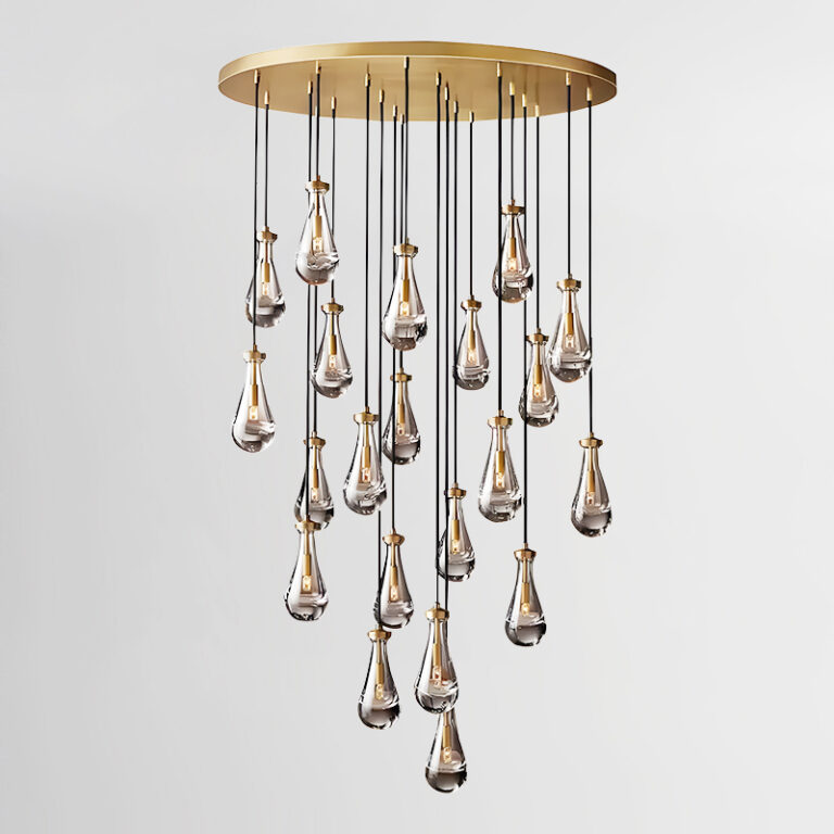 Raindrop Brass Chandelier