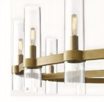brass ravelle round chandelier lamp shade and bulbs details