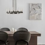 black ravelle round chandelier hanging scene