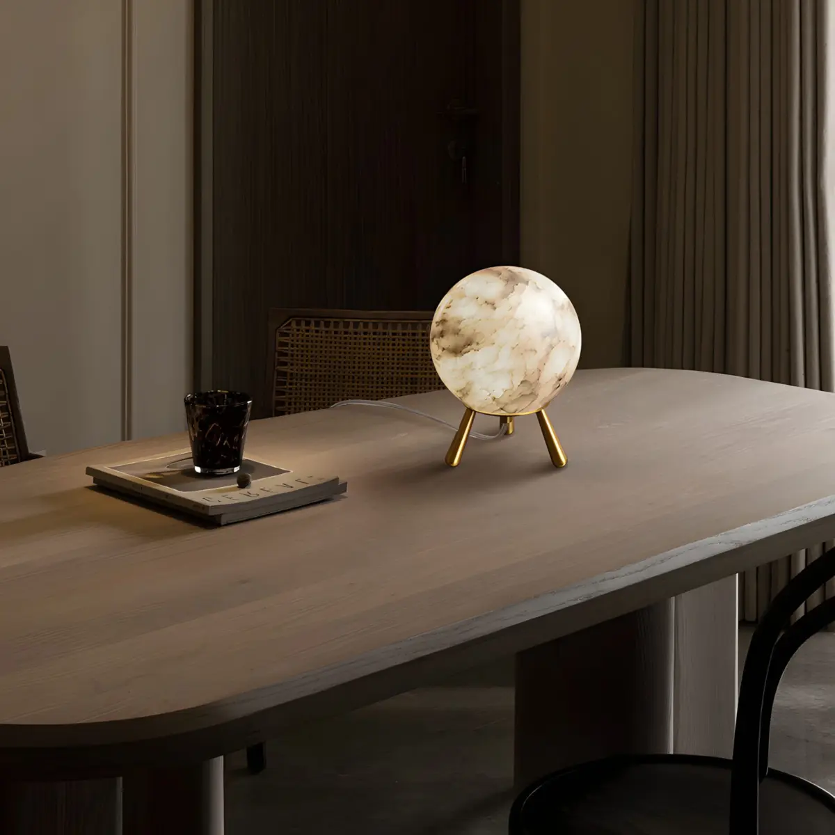 romi table lamp on a long table