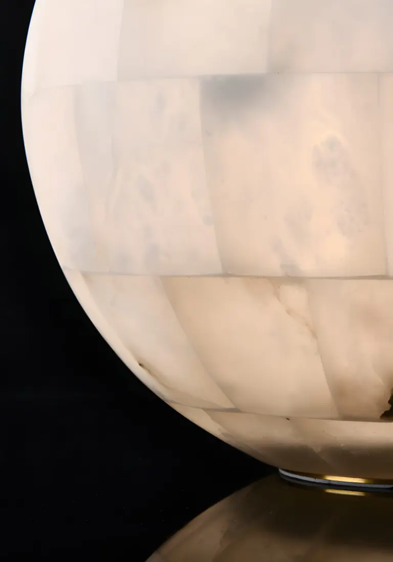 spherical dome table lamp material details