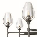 Black metal tulip round chandelier