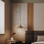brass utilitaire slope shade pendant light hanging