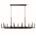 Black linear candelabra chandelier