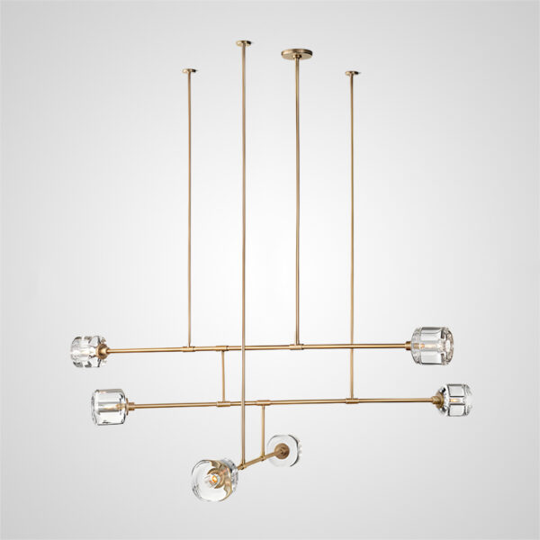 brass linear crystal shades chandelier