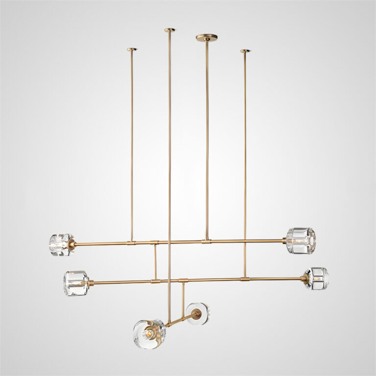 brass linear crystal shades chandelier