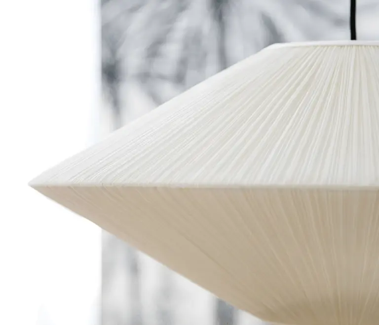brera fabric pleated pendant light closer details