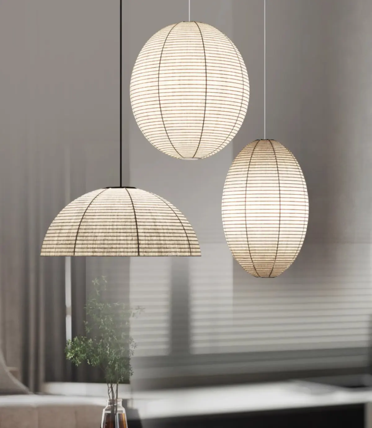 three different chastain lantern light hanging