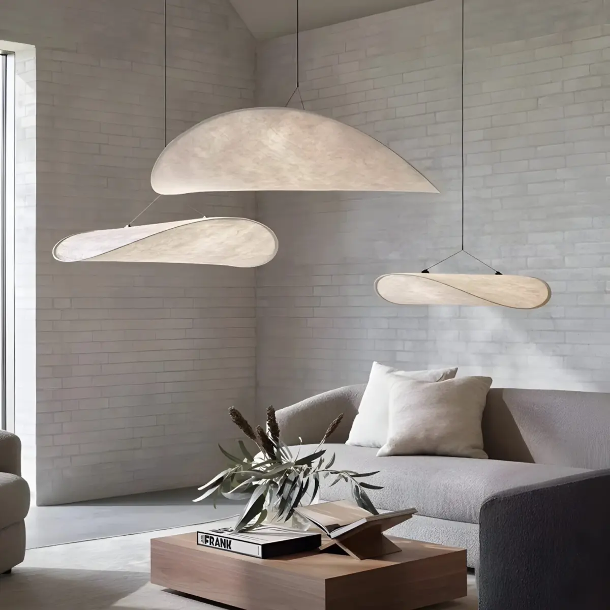 three different size new works silk made pendant lamp