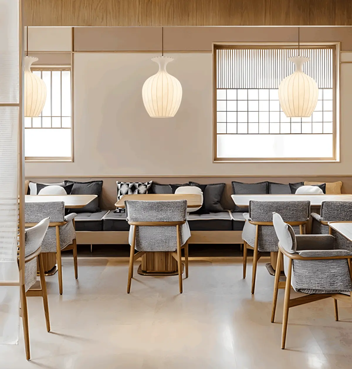oinos silk made lantern as restaurant decor light