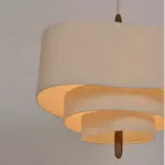 lighted scandinavian pebble fabric pendant light